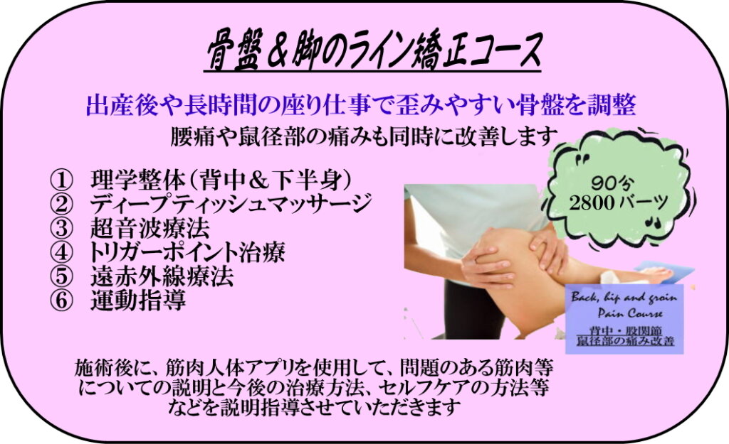 骨盤・脚のライン矯正コースの内容説明