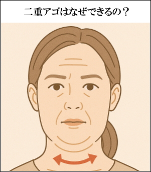 二重アゴのイラスト