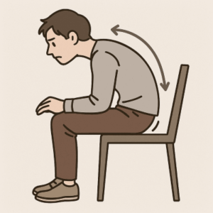 猫背のイラスト